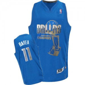 Maillot NBA Dallas Mavericks #11 Jose Barea Bleu Adidas Authentic Finals Champions - Homme