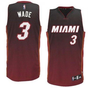 Maillot NBA Miami Heat #3 Dwyane Wade Noir Adidas Authentic Resonate Fashion - Homme