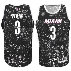 Maillot Adidas Noir City Light Swingman Miami Heat - Dwyane Wade #3 - Homme