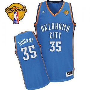 Maillot Adidas Bleu royal Road Finals Patch Swingman Oklahoma City Thunder - Kevin Durant #35 - Homme