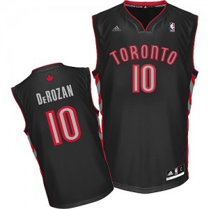 Maillot NBA Toronto Raptors #10 DeMar DeRozan Noir Adidas Swingman Alternate - Enfants