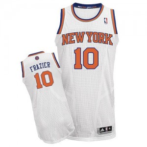 New York Knicks #10 Adidas Home Blanc Authentic Maillot d'équipe de NBA Peu co?teux - Walt Frazier pour Homme