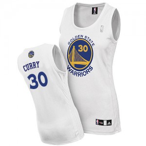 Maillot NBA Golden State Warriors #30 Stephen Curry Blanc Adidas Authentic Home - Femme