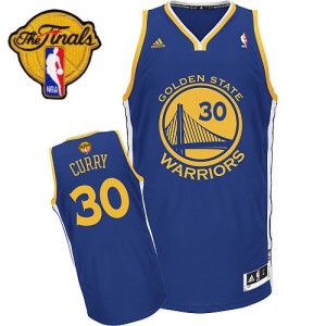 Golden State Warriors #30 Adidas Road 2015 The Finals Patch Bleu royal Swingman Maillot d'équipe de NBA préférentiel - Stephen Curry pour Homme