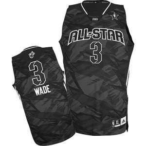 Miami Heat #3 Adidas 2013 All Star Noir Authentic Maillot d'équipe de NBA Discount - Dwyane Wade pour Homme
