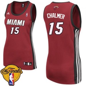 Miami Heat #15 Adidas Alternate Finals Patch Rouge Authentic Maillot d'équipe de NBA pour pas cher - Mario Chalmer pour Femme