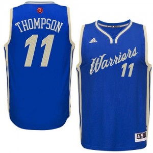 Maillot NBA Authentic Klay Thompson #11 Golden State Warriors 2015-16 Christmas Day Bleu royal - Homme