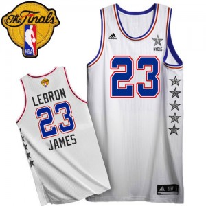 Cleveland Cavaliers LeBron James #23 2015 All Star 2015 The Finals Patch Authentic Maillot d'équipe de NBA - Blanc pour Homme