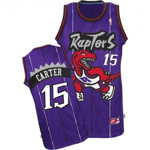 Maillot Authentic Toronto Raptors NBA Throwback Violet - #15 Vince Carter - Homme