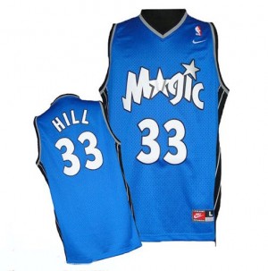 Maillot NBA Orlando Magic #33 Grant Hill Bleu royal Nike Authentic Throwback - Homme