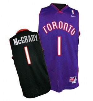 Toronto Raptors Nike Tracy Mcgrady #1 Throwback Swingman Maillot d'équipe de NBA - Noir / Violet pour Homme