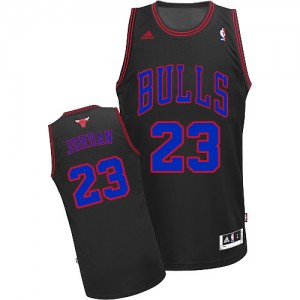 Chicago Bulls #23 Adidas Noir Bleu Authentic Maillot d'équipe de NBA achats en ligne - Michael Jordan pour Enfants