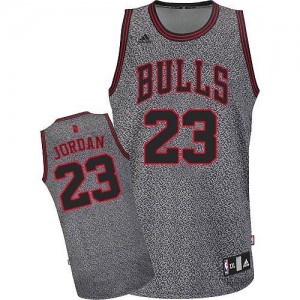 Chicago Bulls #23 Adidas Static Fashion Gris Swingman Maillot d'équipe de NBA prix d'usine en ligne - Michael Jordan pour Homme
