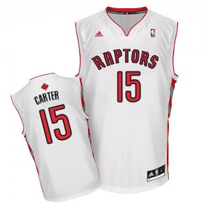 Maillot NBA Blanc Vince Carter #15 Toronto Raptors Home Swingman Homme Adidas