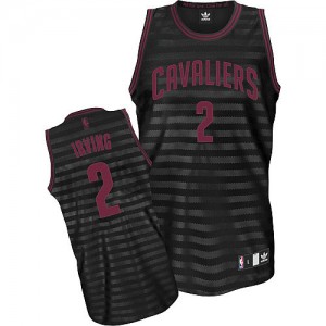 Cleveland Cavaliers #2 Adidas Groove Gris noir Authentic Maillot d'équipe de NBA Vente pas cher - Kyrie Irving pour Homme