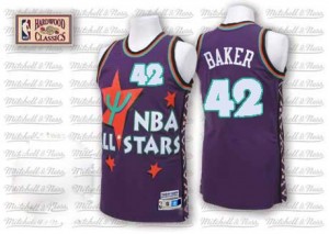Maillot NBA Milwaukee Bucks #42 Vin Baker Violet Adidas Authentic Throwback 1995 All Star - Homme