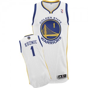 Maillot NBA Blanc Ognjen Kuzmic #1 Golden State Warriors Home Authentic Homme Adidas