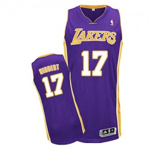 Maillot NBA Authentic Roy Hibbert #17 Los Angeles Lakers Road Violet - Homme