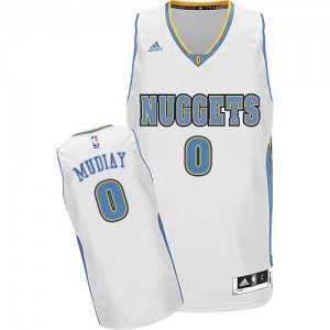 Maillot NBA Denver Nuggets #0 Emmanuel Mudiay Blanc Adidas Swingman Home - Homme