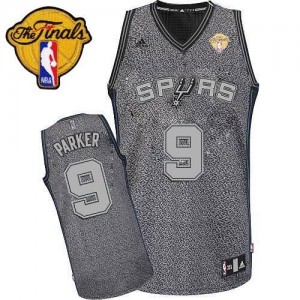 San Antonio Spurs #9 Adidas Static Fashion Finals Patch Gris Authentic Maillot d'équipe de NBA prix d'usine en ligne - Tony Parker pour Femme