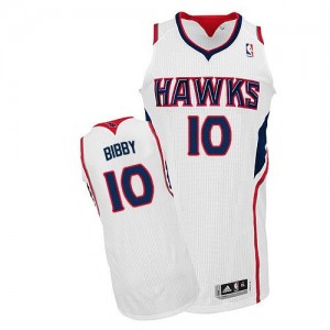 Atlanta Hawks #10 Adidas Home Blanc Authentic Maillot d'équipe de NBA Remise - Mike Bibby pour Homme