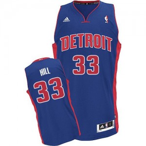 Maillot Adidas Bleu royal Road Swingman Detroit Pistons - Grant Hill #33 - Homme