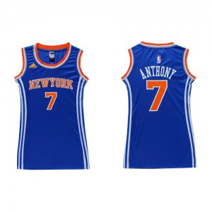 Maillot NBA Authentic Carmelo Anthony #7 New York Knicks Dress Bleu royal - Femme