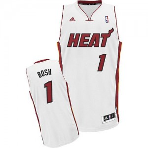 Miami Heat Chris Bosh #1 Home Swingman Maillot d'équipe de NBA - Blanc pour Homme