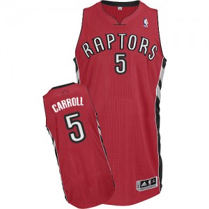 Maillot NBA Rouge DeMarre Carroll #5 Toronto Raptors Road Authentic Homme Adidas