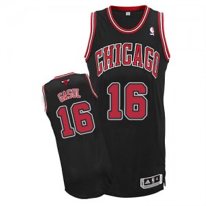 Maillot NBA Chicago Bulls #16 Pau Gasol Noir Adidas Authentic Alternate - Enfants