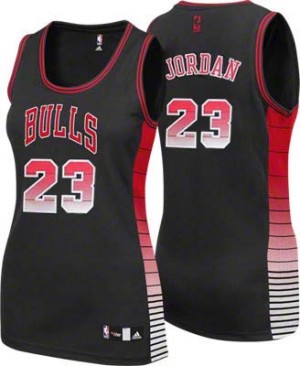 Chicago Bulls Michael Jordan #23 Vibe Authentic Maillot d'équipe de NBA - Noir pour Femme