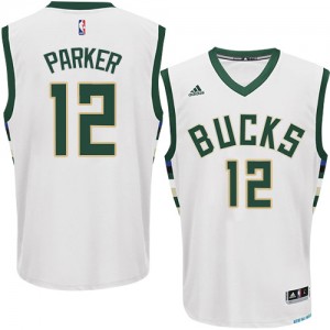 Maillot NBA Blanc Jabari Parker #12 Milwaukee Bucks Home Authentic Homme Adidas