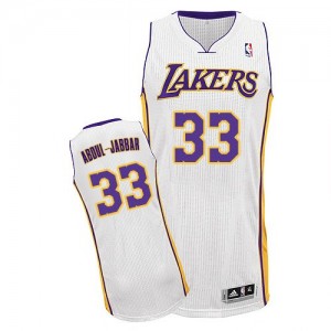 Maillot NBA Blanc Kareem Abdul-Jabbar #33 Los Angeles Lakers Alternate Authentic Homme Adidas