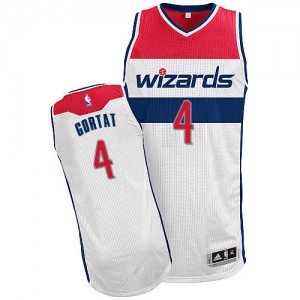 Maillot NBA Blanc Marcin Gortat #4 Washington Wizards Home Authentic Homme Adidas