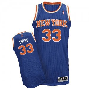 Maillot NBA Bleu royal Patrick Ewing #33 New York Knicks Road Authentic Homme Adidas