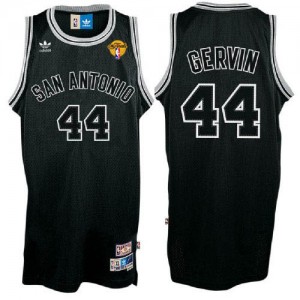 Maillot NBA Noir George Gervin #44 San Antonio Spurs Shadow Throwback Finals Patch Swingman Homme Adidas