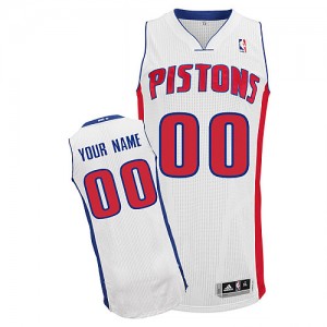 Detroit Pistons Authentic Personnalisé Home Maillot d'équipe de NBA - Blanc pour Homme