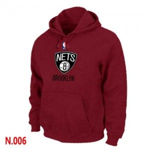 Pullover Sweat à capuche Brooklyn Nets NBA Rouge - Homme