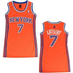 New York Knicks Carmelo Anthony #7 Dress Authentic Maillot d'équipe de NBA - Orange pour Femme