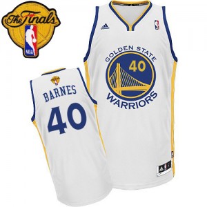 Maillot NBA Swingman Harrison Barnes #40 Golden State Warriors Home 2015 The Finals Patch Blanc - Homme