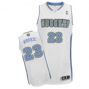 Denver Nuggets #23 Adidas Home Blanc Authentic Maillot d'équipe de NBA Peu co?teux - Jusuf Nurkic pour Homme