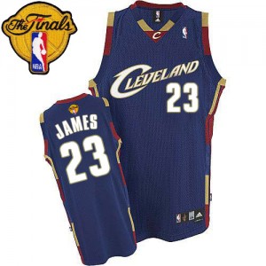 Maillot Authentic Cleveland Cavaliers NBA 2015 The Finals Patch Bleu marin - #23 LeBron James - Homme