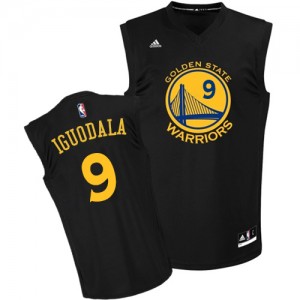 Maillot NBA Noir Andre Iguodala #9 Golden State Warriors Fashion Authentic Homme Adidas