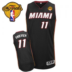 Miami Heat Chris Andersen #11 Road Finals Patch Swingman Maillot d'équipe de NBA - Noir pour Homme