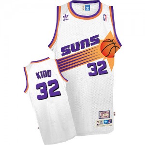 Phoenix Suns Jason Kidd #32 Throwback Authentic Maillot d'équipe de NBA - Blanc pour Homme