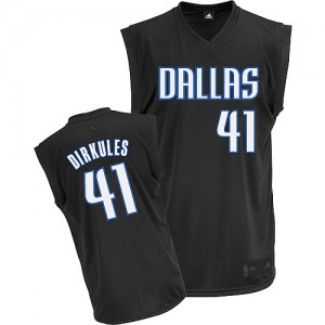 Maillot NBA Authentic Dirk Nowitzki #41 Dallas Mavericks Dirkules Fashion Noir - Homme