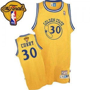 Maillot Adidas Or New Throwback 2015 The Finals Patch Authentic Golden State Warriors - Stephen Curry #30 - Homme