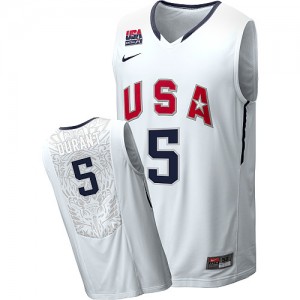 Maillot NBA Team USA #5 Kevin Durant Bleu marin Nike Authentic 2010 World - Homme
