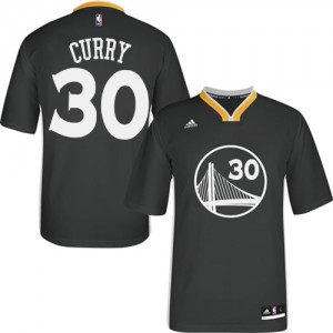 Golden State Warriors #30 Adidas Alternate Noir Swingman Maillot d'équipe de NBA en ligne - Stephen Curry pour Homme