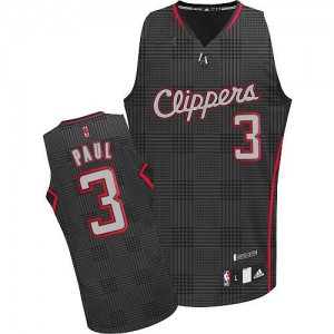 Maillot NBA Noir Chris Paul #3 Los Angeles Clippers Rhythm Fashion Authentic Homme Adidas